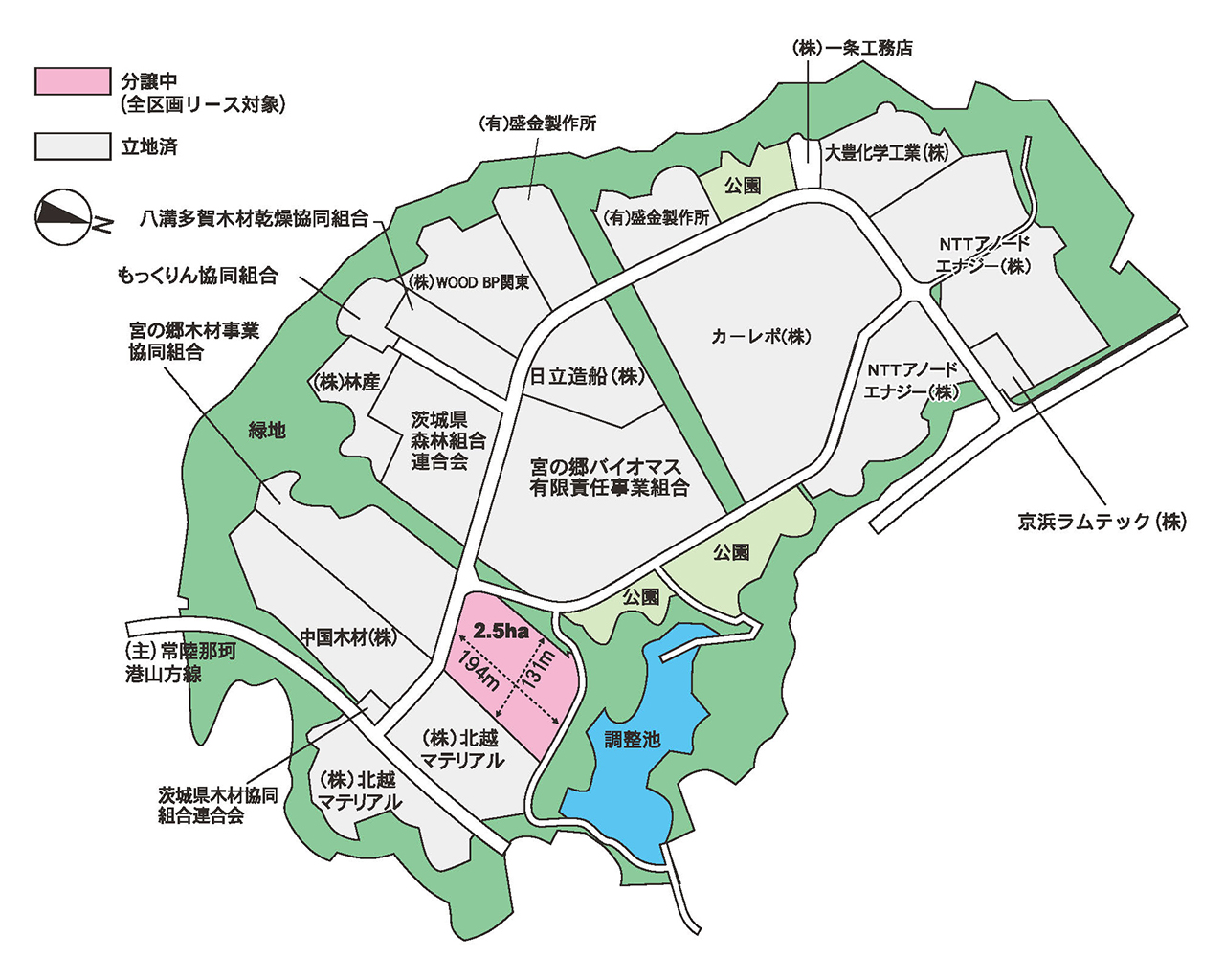 宮の郷工業団地区画図
