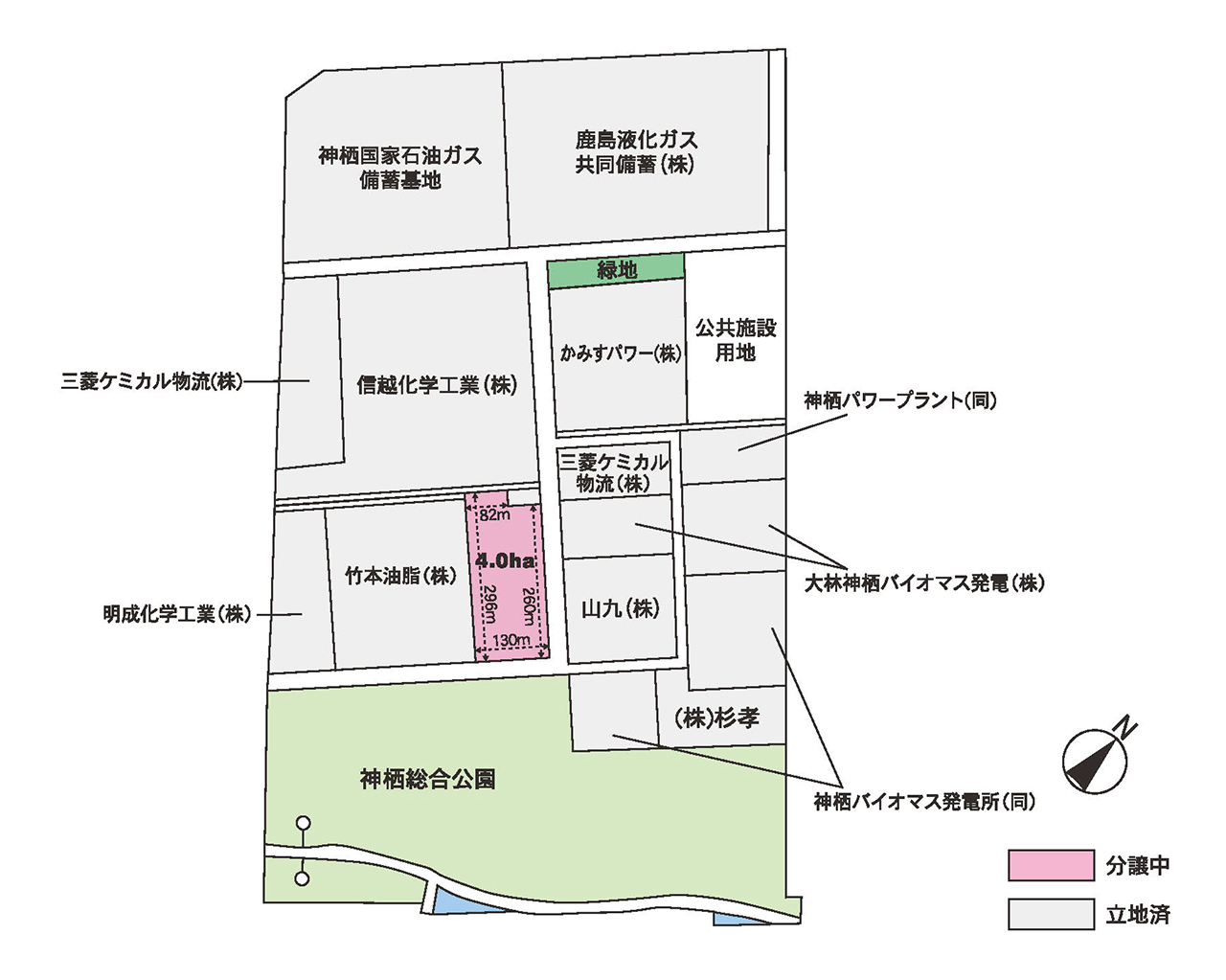 奥野谷浜工業団地区画図